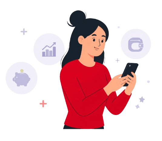 Persona usando la app de finanzas